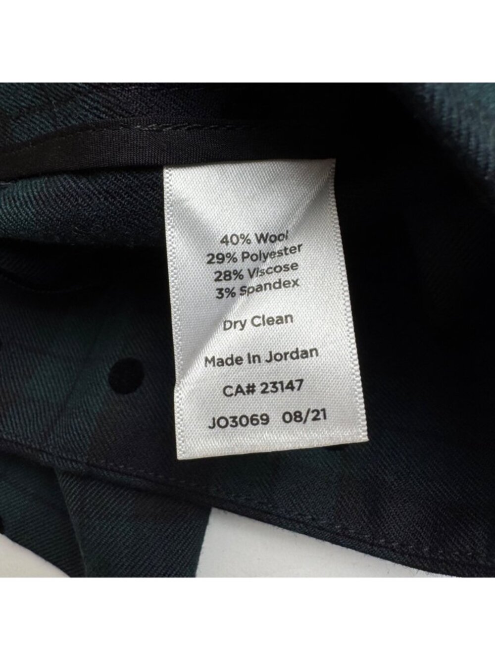 Talbots Slim Ankle Pant Plaid Green Black Wool Blend Sz 18 Preppy Holiday Dressy - Picture 6 of 9